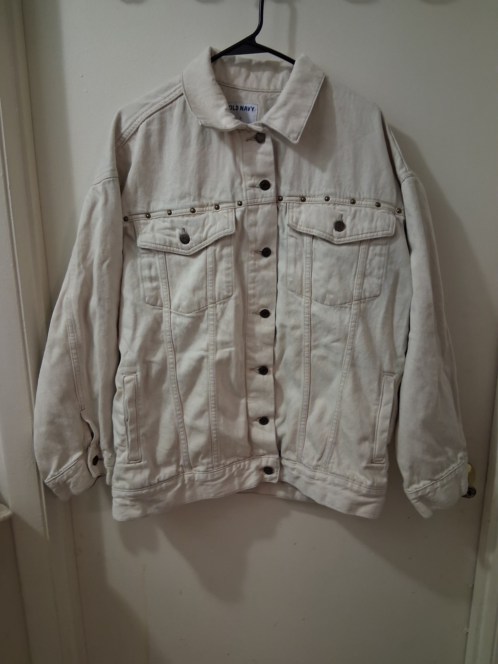 Old Navy Oversized Studded Denim Trucker Jacket